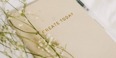 white flowers on book